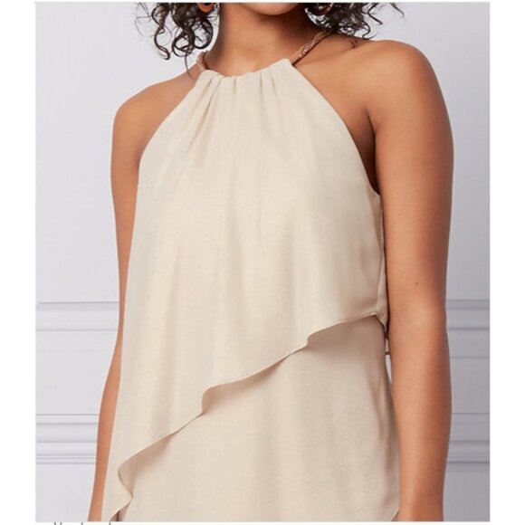 Women Le Chateau Foil Chiffon Halter Dress XXL - Picture 6 of 7